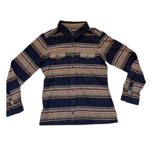 PATAGONIA Navy blue with stripes Flannel Size 4